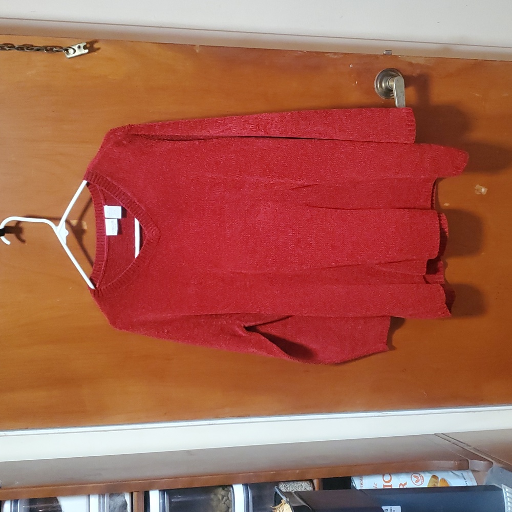 Cherokee Woman Red V-neck Sweater